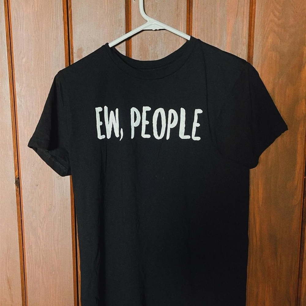 Black Graphic Tee - Ew, People